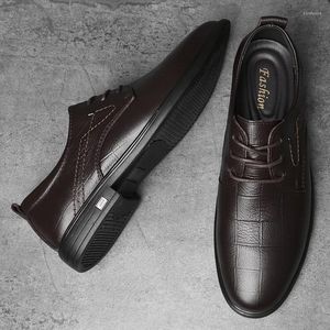 Casual Shoes High Quality Men Dress Cowhide Leather Mens Oxford British Style Male Footwear Classic Business Formal Flats