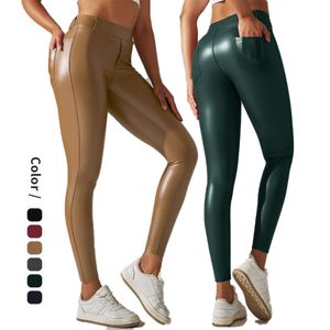 Lu Align Leggings Sport Pant Rouer Faux Ather Ready to Ship Women Girl Pencil Pant Skny Sex Ladie and Daily Wear Sexy Club
