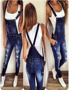 Целые женские комбинезоны для джинсовой ткани разрывают повседневные свободные джинсы скинни, дыра, джинсы салопет, женские комбинезоны, размер SXL 3M71801815