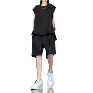 Summer sleeveless casual sports suit men's T-shirt vest shorts two-piece set with a set of high-grade cool handsome wear Size M-5XL