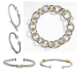 designer bracelet cable bracelets luxury jewelry for women men silver gold Pearl head X shaped diamond Bracelet fashion jewelrys party Gajj