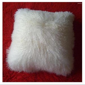 Pillow MS.SOFTEX Natural Lamb Fur Cover Mongolian Pillowcase Plush Real Case