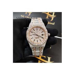 The newest stainless steel watch featuring dazzling moissanite round brilliant cut diamond and arabic numerals in hip hop style