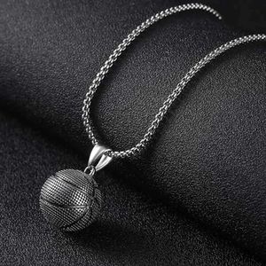 Pendant Necklaces Fashion dominated basketball pendant mens stainless steel basketball necklace T240524