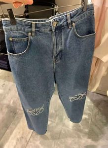 Jeans Womens Designerhose Beine Offene Gabel enge Capris Denim Fleece verdicken warme Schlankhosen Marke Kleidung Stickerei Stickerei Anime Hoodie