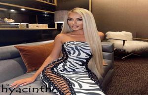 Casual klänningar bodycon sexig streetwear zebra tryck kvinnor snörning tube midi klänning fest natt klubb 2022 höst vinterkläder7634895