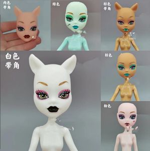 Monster High Doll Body Multi-Joints Movable Doll Body Figures Brown White Green Pink Beige Purple Body Bald Doll Heads