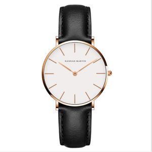 36MM Simple Womens Watches Accurate Quartz Unisex Watch Comfortable Leather Strap or Nylon Band Wristwatches 247Z