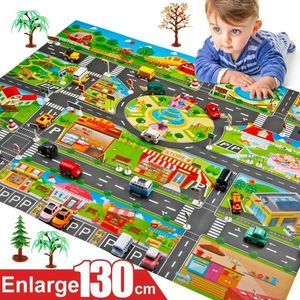 Spela Mats Kids City Map Toys Car Parking Road Map Eloy Toy Model Car Climbing Mats Engelsk version Ny för barn Spela MAP RACING MAT