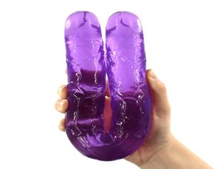 Dildo di gelatina morbida flessibile doppia per donne vagina anale doppia fine dong artificiale pene gay lesbiche giocattoli sessuali1840144