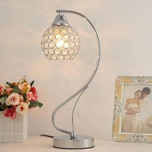 Modern Ball Table Lamps Beside Luxury Room Light Crystal Steel S-Shape Study Bedroom Fashion Desk Lamp Rwlnx