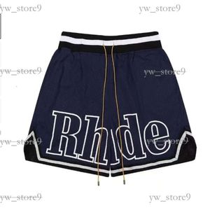 Designer Mens Rhude Shorts Summer Fashion Beach Pants Men High Quality Rhude Short Street Wear Red Blue Black Purple Pants Mesh Drawstring Zipper Shot 730a