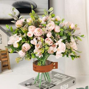 Fiori decorativi fiore artificiale seta rosa fai -da -te matrimoniale arredamento natalizio regali bouquet piccoli boccioli rose bratta