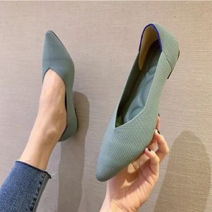 Women's shoes Flat shoes Plus size 42/43 Beautiful color knitted elastic comfortable soft flat shoes Spring and autumn single