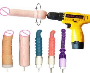 Dildos 6 Models Choose Sex Machine Accessories for Electric Drill Rotation Attachment Anal Plug Toys Women E5 63 1120263S4670490