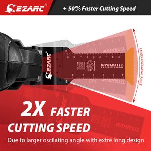 EZARC 3PCS Extra-Long Titanium Oscilando Blades Multitool, lâmina de serra oscilante para parafusos de metal parafusos Corte, plástico