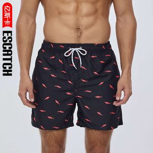 Printed beach men's trunks, quick drying quarter shorts, casual pants, swimming trunks M525 38