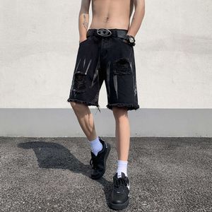 Hollow Out Denim Man Jeans Shorts Half Pants Summer Big Size Men's Clothes Blue Baggy Male Sale 3XL 2023