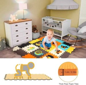 Play Mats 25Pcs/Lot Childrens Rug Cartoon Animal Pattern Carpet EVA Foam Puzzle Mats Baby Play Mat Toys Floor Playmat With Fence 30*30 CM