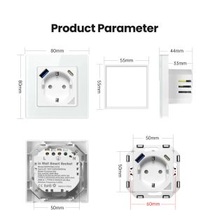 AVATTO TUYA WIFI THERMOSTAT, EU Standard DIY Smart Light Switch Curtain Switch Socket, App Remote Control med Alexa Google Home