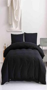 Set di biancheria da letto pura coperture per piumone nere letti a letto solido euro beddings grigio cover cover filow shams 200x200 135x200 2107277155494