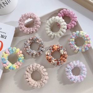 2st Winter Plush Spiral Hair Ties Colorful Elastic Phone Cord Hair Band Sticked Ponytail Holder Spole Hair Rope For Thick Hair