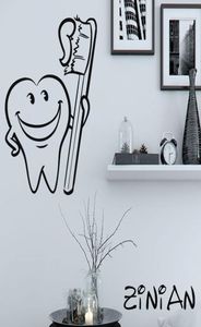 Bathroom Decor Stickers Cool Tooth Brush Wall Decals Muraux Waterproof Tile Decorate Kids Room Vinyl Sticker Dental Clinic5151031