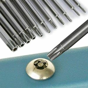 11 PCs 75/10mm de adulteração da prova de tampa de segurança Bits de segurança Torx Chave de fenda Chave plana 1/4 