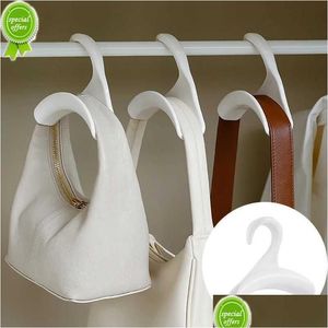 Hangers & Racks New 3 Colors Home Hanger Arched Bag Coat Saver Hooks Wardrobe Pp Bags Rack Clothes Handbag Organizer Durable Storage D Dho3Q