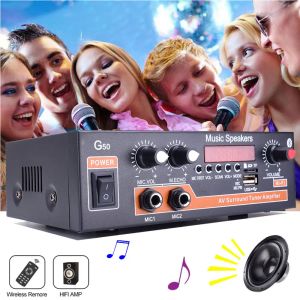 Woopker Home Audio Wzmacniacz Bluetooth 5.0 Channel 2.0 Mikser do karaoke z USB TF RCA FM MIC WEPUPT HIFI AMP 45W+45W