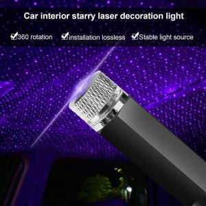 1/2pcs mini LED Car Dach Gwiazda Nocna światło projektor Atmosfera Galaxy Lampa USB Dekoracyjna Regulowana do auto -pokoju