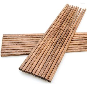 Pauzinhos de pauzinhos 10 pares de madeira de madeira de madeira de pauzinho seguro reutilizável (9,8 polegadas)