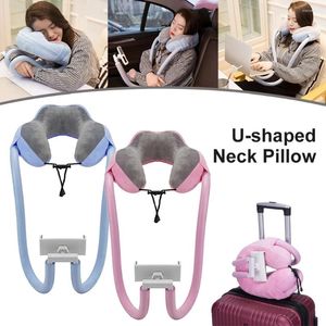Pillow 2 In 1 U-Shaped Neck With Gooseneck Tablet Phone Holder Spine Protection Nap Flexible Lazy Drop