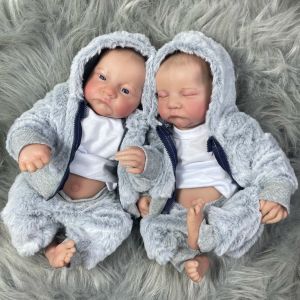 17Inch Levi Twins Reborn Baby Doll full vinyl kropp tvättbar pojke eller flickor 3D målade hud synliga vener nyfödd docka leksak figur