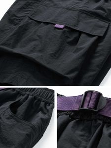 2024 Neue Sommer Herren Streetwear Multi-Pockets atmungsaktiv schnell trocken Nylon Solid Cargo Shorts Männer lässige Baggy Short Hosen