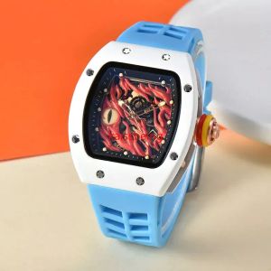 2024 nowe modele Top Luksusowy luksusowy zegarek męskiej marki Fly Back Timing biały ceramiczny wielofunkcyjny ruch kwarcowy Flame Eye Graphical Watch
