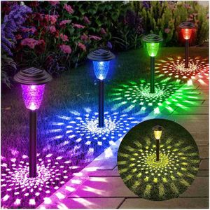 Night Lights Solar road light bright RGB color change/warm white outdoor waterproof garden light used for landscape road lights in courtyards S2452410