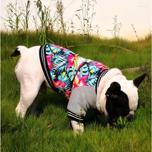 Odzież dla psa Fancy Ubrania Hawaje Pet Bawełniany Wyściełany ciepłej kurtka kwiat nadruk jesienny rozmiar zimowy plus