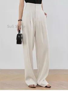 Women's Pants 2024 Suit Spring And Autumn Straight-Leg Mop Casual Wide-Leg Tall Senior Professional