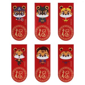 Embrulhado de presente 6 pcs envelopes vermelhos chineses Ano do pacote de dinheiro tigre para o festival de primavera Festival Birthday Supplies