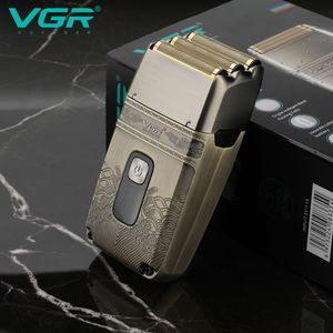 VGR Electric Shaver Professional Shaver Metal Beard Trimmer Titanium Blade Triple Fil Shaver For Bald Head LED Display V-335