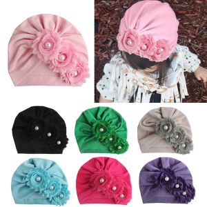 Soft Infant Baby Headband For Girls Baby Flower Turban Hats Toddler Headwraps Newborn Elastic Caps Bonnet Baby Hair Accessories