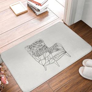 Bath Mats Dusk Beach Umbrella Deck Chair Retro Entrance Doormat Kitchen Mat Home Decor Bedroom Carpet Anti-Slip Floor