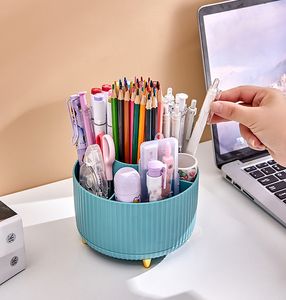 360 градусов вращающихся ручки с большим карандашом карандаш карандаш пластиковой столовой стойка канцелярских товаров для макияжа щетка для макияжа