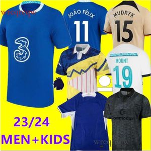 22/23/24 CFC Barkley Soccer Jerseys Joao Felix Pulisic 2023 Sterling Jorgnonho T. Sia Mount Kante Chilwell Ziyech Havertz MASH UP BLACK FOODION CAMISON RESUNDE 6