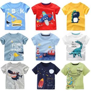 T-shirty 2 3 4 5 7 9 Summer Baby Boys Krótkie rękawowe koszulki dziecięce bawełniane kreskówki D240525