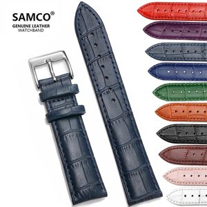 Bandas de relógio de pulso macio confortável cinta de couro genuíno 12141618202224 mm Ferramenta de banda de fivela de pino 240523