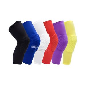 Elbow Knee Pads Professional Breathable Basketball Football Sports Honeycomb Brace Leg Sleeve Calf Loong Compression Support Protectio Otk0A