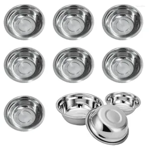 Tigelas Conjunto de 10 tigela de sopa Aço inoxidável para molhos e salada Ferramenta de cozinha de metal Placa vegetal Mesa de mesa
