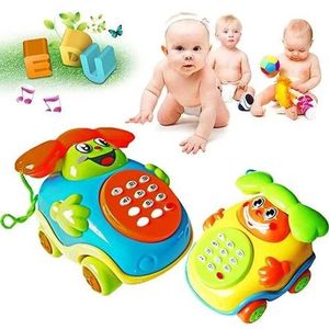Baby Spielzeug 1 Cartoon Baby Elektrische Telefonmodell mit Ring- und Beleuchtungsgeschenk Frühschulentwicklung Musik und Sound Learning Toy S2452433